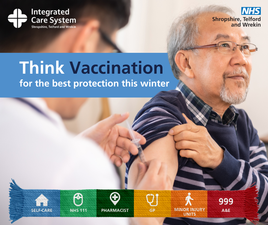 COVID-19 and flu vaccines 6 Older man received vaccination