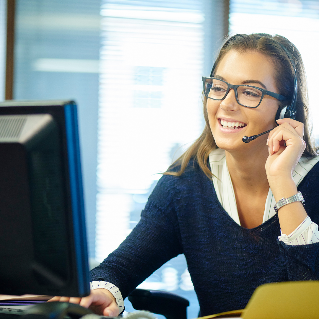 Woman in a call centre on the phone