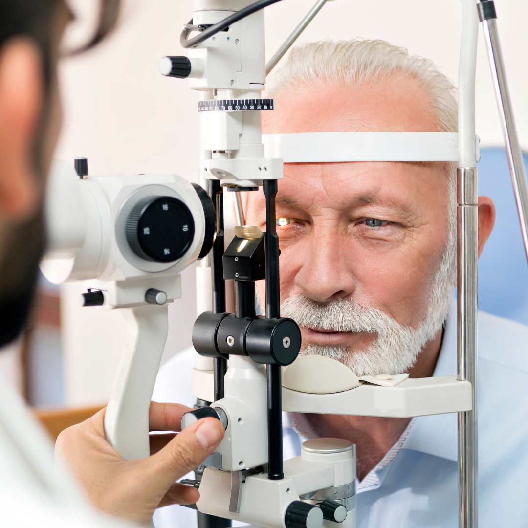 Eye care A man having an eye test