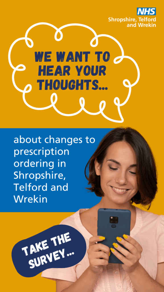 A yellow background with a woman holding a mobile phone. She is looking at the screen and smiling.